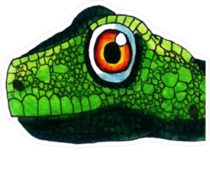 Color Lizard Illustration Face Sticker