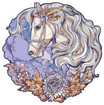 Colorful Horse Portrait Sticker