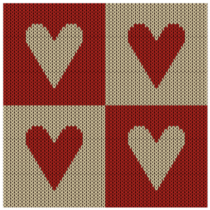 Colorful Seamless Knitting Wool Pattern With Heart Sticker