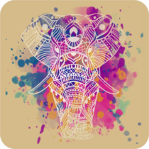 Colorful Splatter Elephant Sticker