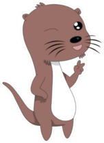 Comic Animal Character Illustration Otter Sticker