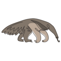 Continuous Line Drawing Giant Anteater Sticker