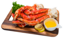 Cooked Organic Alaskan King Crab Legs On Wooden plate Sticker