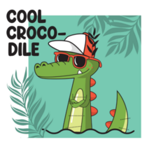 Cool Crocodile Tropical Design Sticker