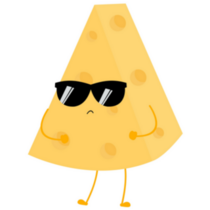 Cool Kawaii Cartoon Of Triangular Cheese Slice Sticker