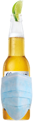 Coronavirus Beer Bottle with Mask Sticker