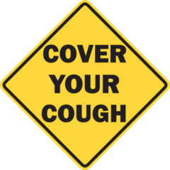 Cover Your Cough Danger Sign Sticker