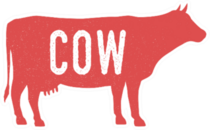 Cow Silhouette With Grunge Text Sticker