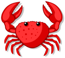 Crab With Large Claws Cartoon Sticker