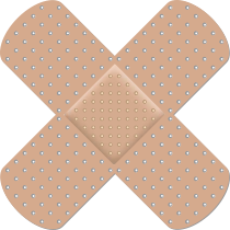 Crossed Beige Band Aid Sticker