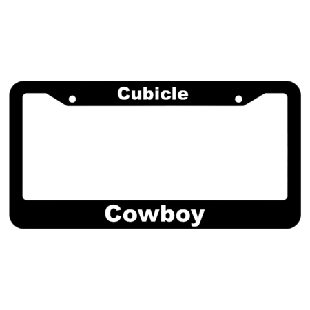 Cubicle Cowboy License Plate Frame