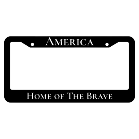 Custom America, Home of the Brave License Plate Frame