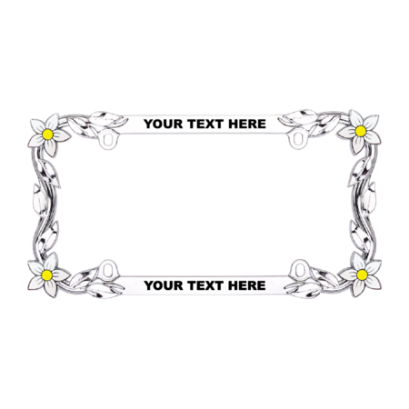 Custom Daisy Chrome License Plate Frame