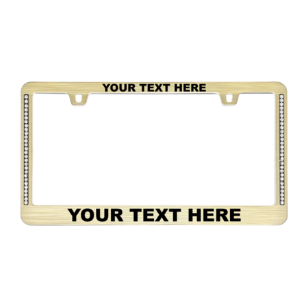 Custom Diamond Neo Gold License Plate Frame