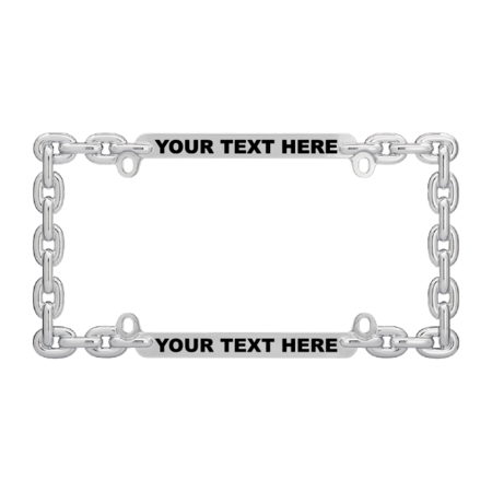 Custom Double Chain Link Chrome License Plate Frame