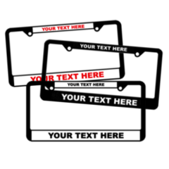 Custom Raised Lettering Plastic License Plate Frames