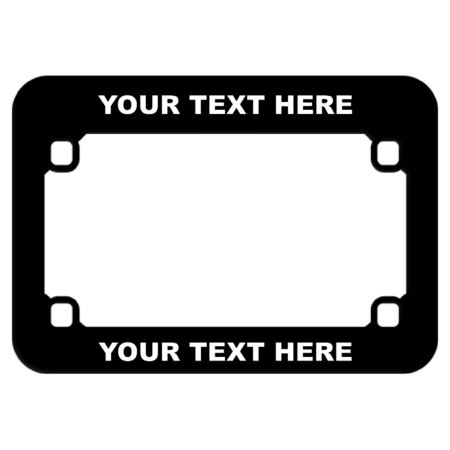 Customizable Black Plastic Motorcycle License Plate Frame