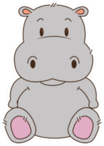 Cute And Adorable Hippo Character Sticker