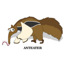 Cute Anteater Cartoon Lettering Sticker