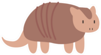 Cute Armadillo Cartoon Sticker