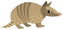 Cute Armadillo Smiling Cheerful With Pink Nose Sticker