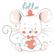 Cute Baby Mouse Cartoon Sticker