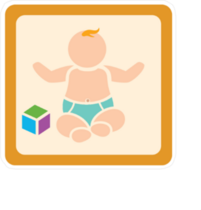 Cute Baby with Blocks Sticker