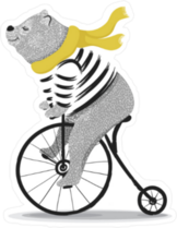 Cute Bear on Bicycle Sticker