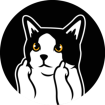 Cute Black And White Cat Middle Finger Sticker