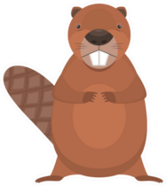 Cute Cartoon Flat Standing Beaver Sticker