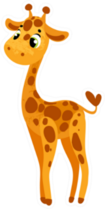 Cute Cartoon Giraffe Illustration Sticker