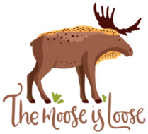 Cute Cartoon Moose, The Moose Is Loose Sticker