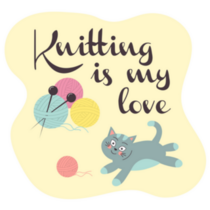 Cute Cat Knitting Is My Love Sticker