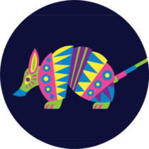 Cute Colorful Cartoon Alebrije Armadillo Sticker