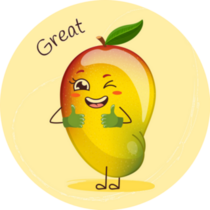 Cute Cool Mango Thumbs Up Sticker