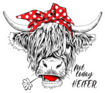 Cute Cow "Not Today Heifer" Sticker