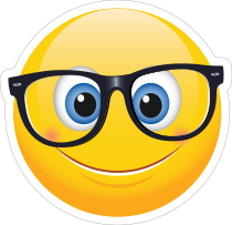 Cute Crooked Glasses Emoji Sticker