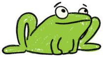 Cute Frog Kids Drawing Sticker