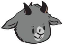 Cute Funny Smiling Goat Face Sticker