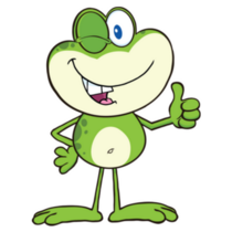 Cute Green Frog Cartoon Thumb Up Sticker