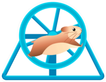 Cute Hamster Running In Rolling Wheel Sticker