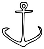 Cute Hand Drawn Anchor Sticker