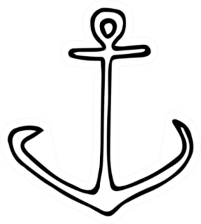 Cute Hand Drawn Anchor Sticker