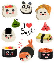 Cute I Love Sushi Rolls Sticker