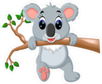 Cute Koala Cartoon Sticker