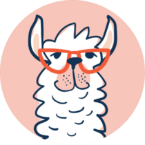 Cute Lama Face With Glasses Illustration Sticker