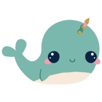 Cute Little Narwhal Unicorn Sticker