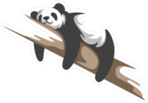 Cute Lounging Panda Sticker