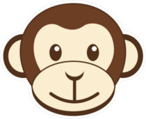 Cute Monkey Head Sticker