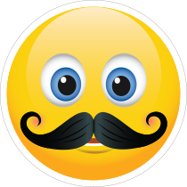 Cute Mustache Emoji Sticker